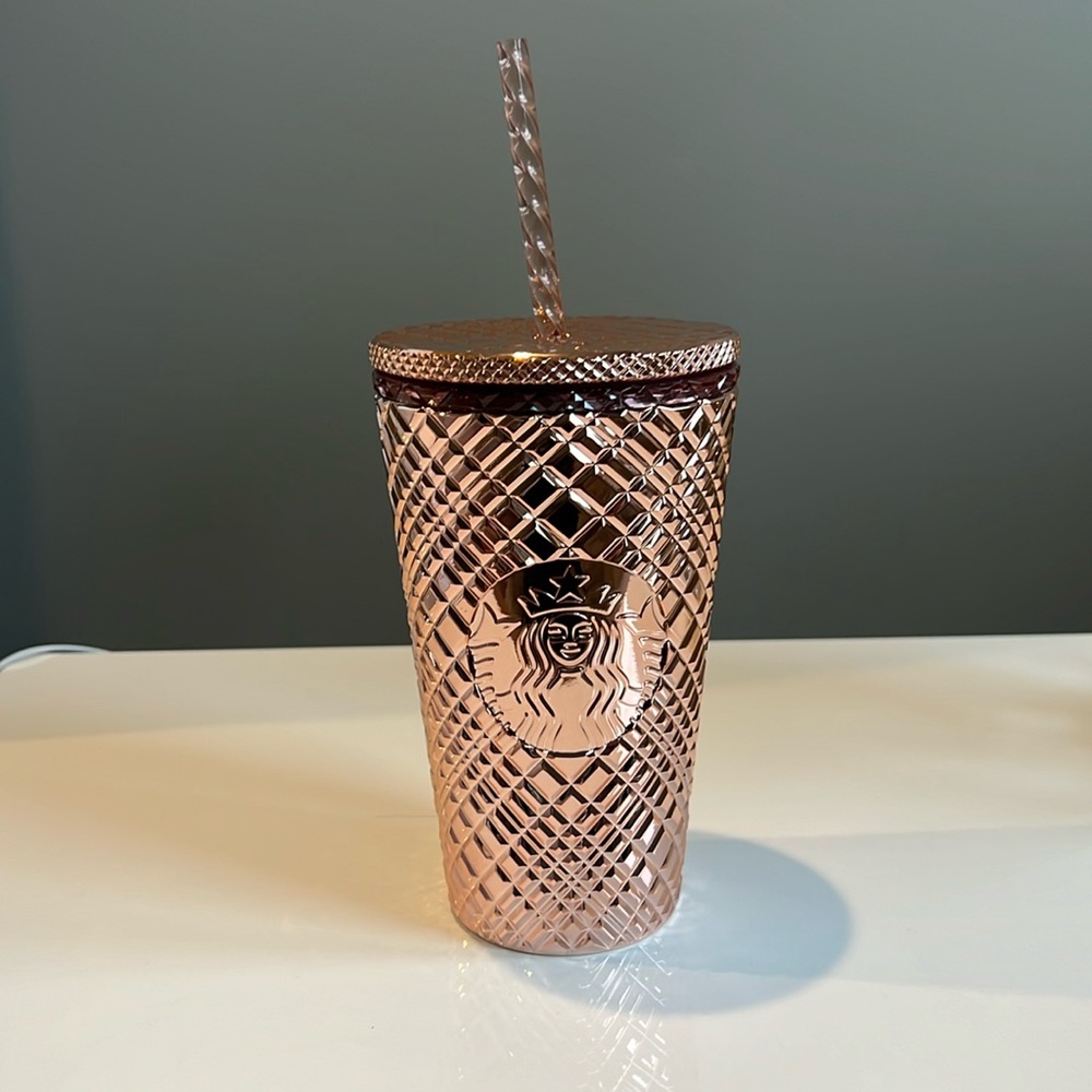 Starbucks 2023 Holiday rose gold tumbler